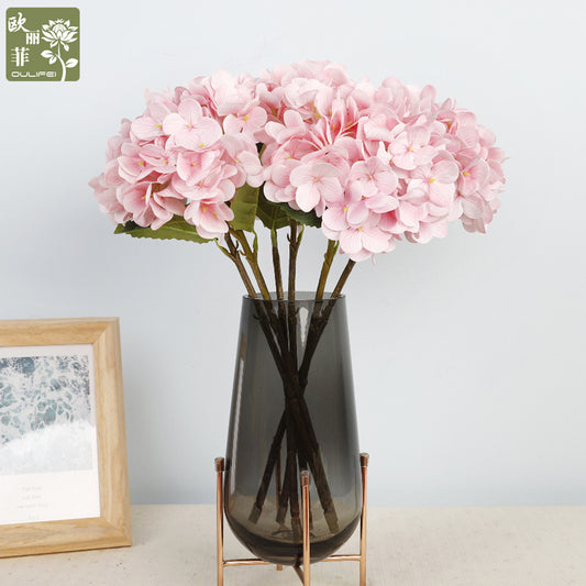 Realistic Touch Hydrangea Artificial Flower Arrangement - Indoor Decorative Faux Bouquet with 3D Printed Design for Home and Office Décor