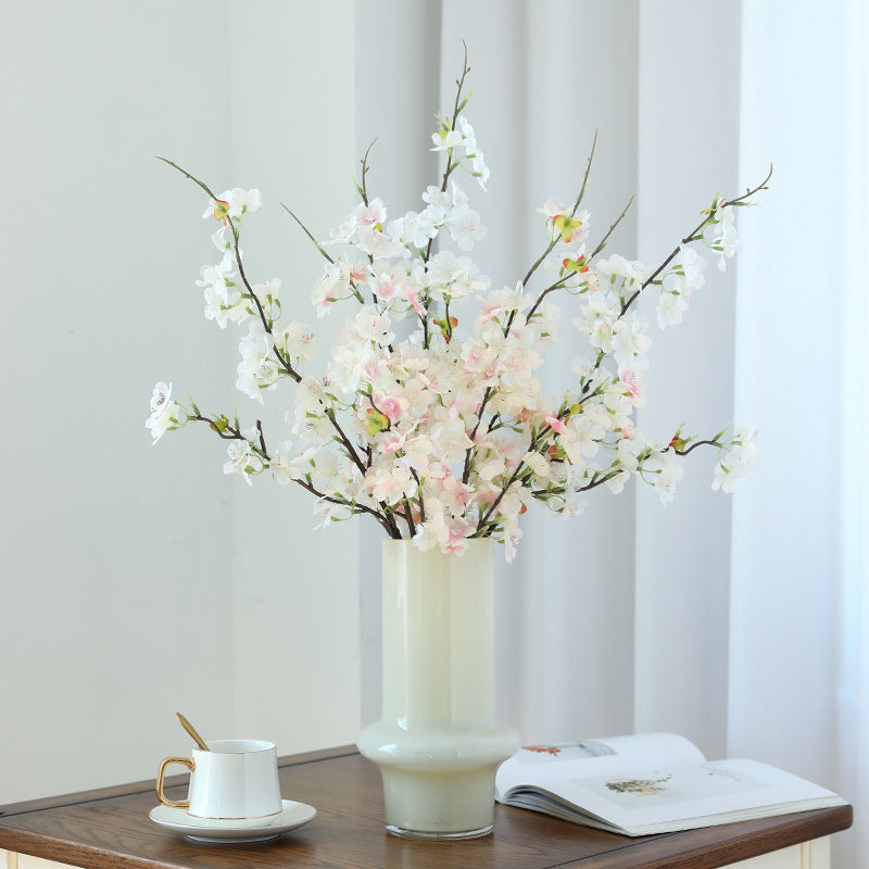 2-Pronged Peach Blossom Artificial Flowers - Stunning Photo Prop for Outdoor Decoration, Perfect for Ceiling Decor and Scenic Backdrops