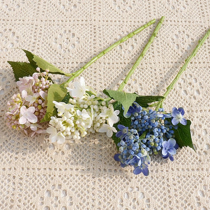 Realistic Hydrangea Flower Bouquet - Short Stem Faux Hydrangea Blooms for Home Decor, Wedding Decorations, Photography Props & Event Styling