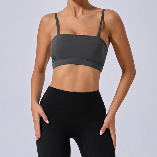 Versatile Removable Shoulder Strap Anti Slip Sports Bra Crop Top for Yoga Running and Fitness for Active Wear and Outdoor Workouts Style No 31462