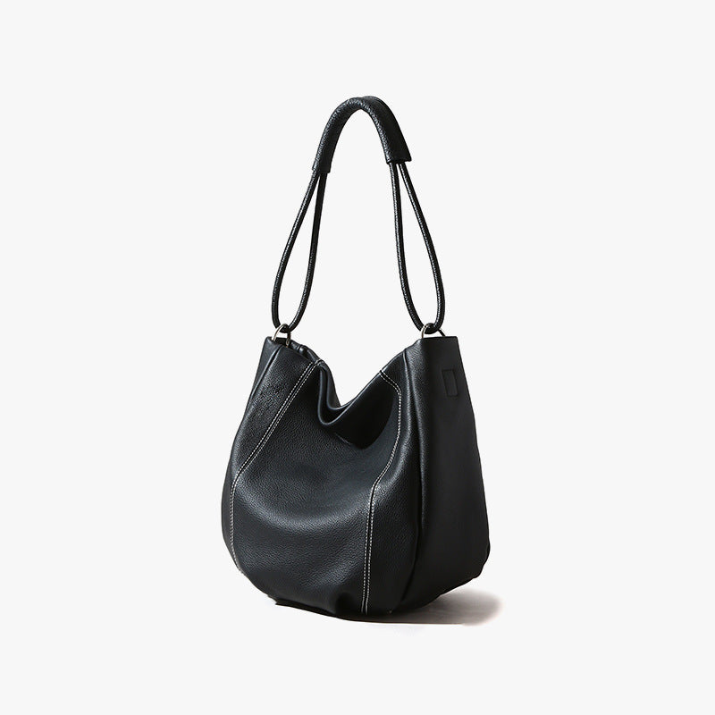 Spring Summer Genuine Leather Tote Bag for Women Large Capacity Crossbody and Shoulder Bag with Unique Design