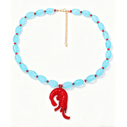 Summer Holiday Ocean-Inspired Alloy Dragon Scale Small Fish Pendant Necklace for Women - Versatile Beach Jewelry Perfect for Every Occasion