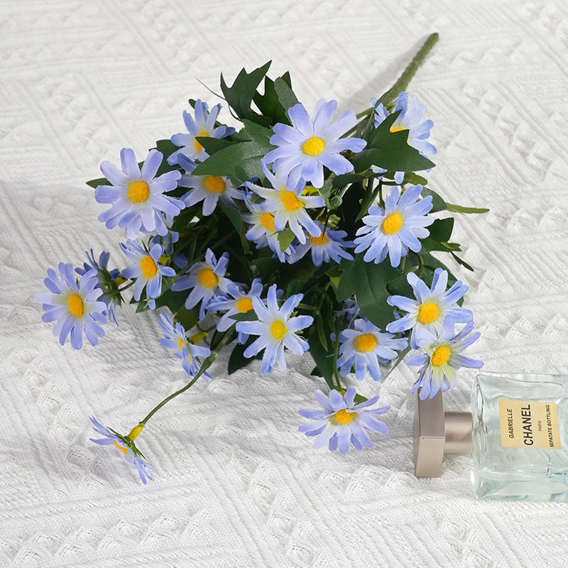 Charming Faux Daisy Flower Arrangement - Fresh and Lively Dutch and Persian Daisies for Home Decor, Weddings, and Photography Props