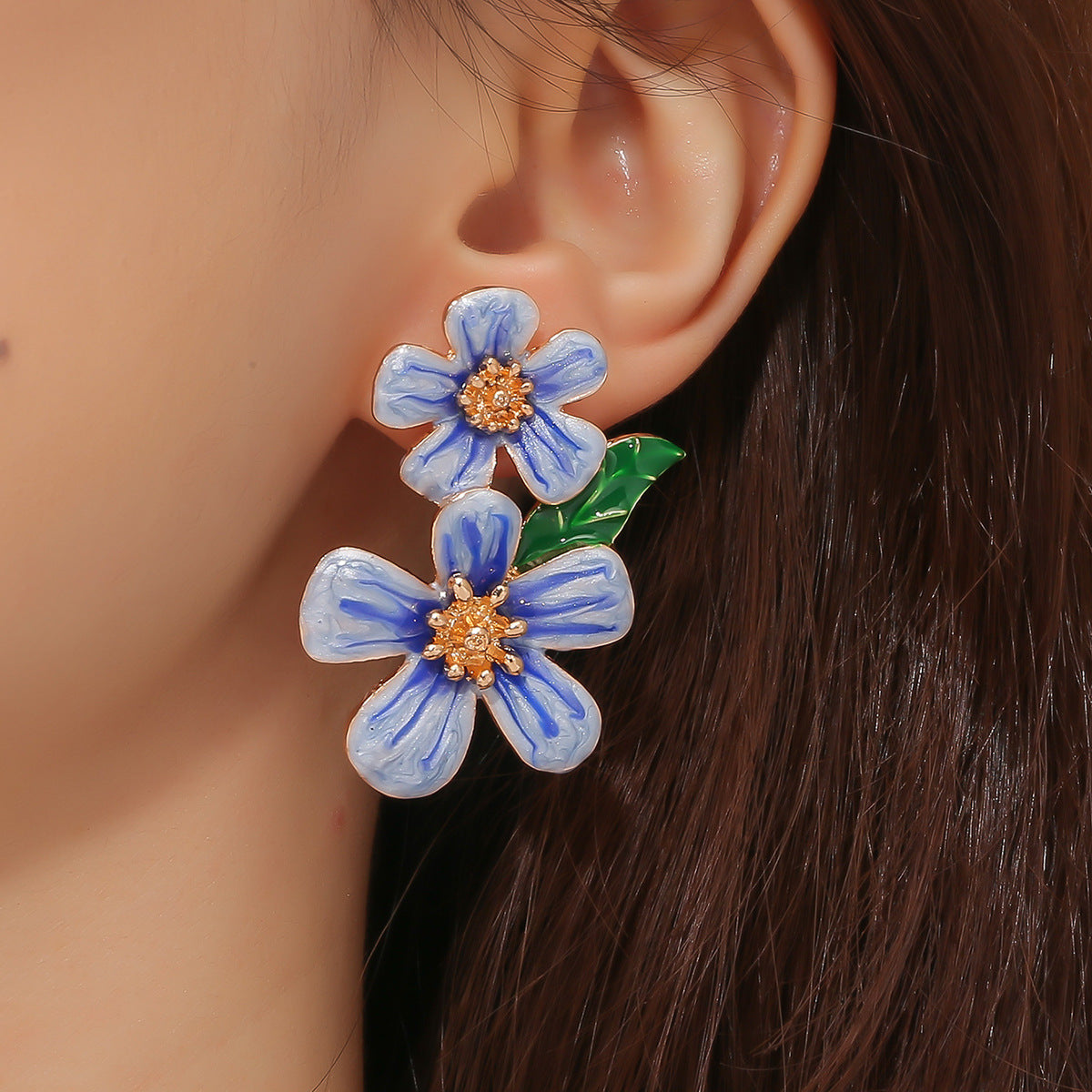 Trendy Floral Drip Oil Earrings – Versatile Elegance for Every Occasion | Unique Personality Accessories