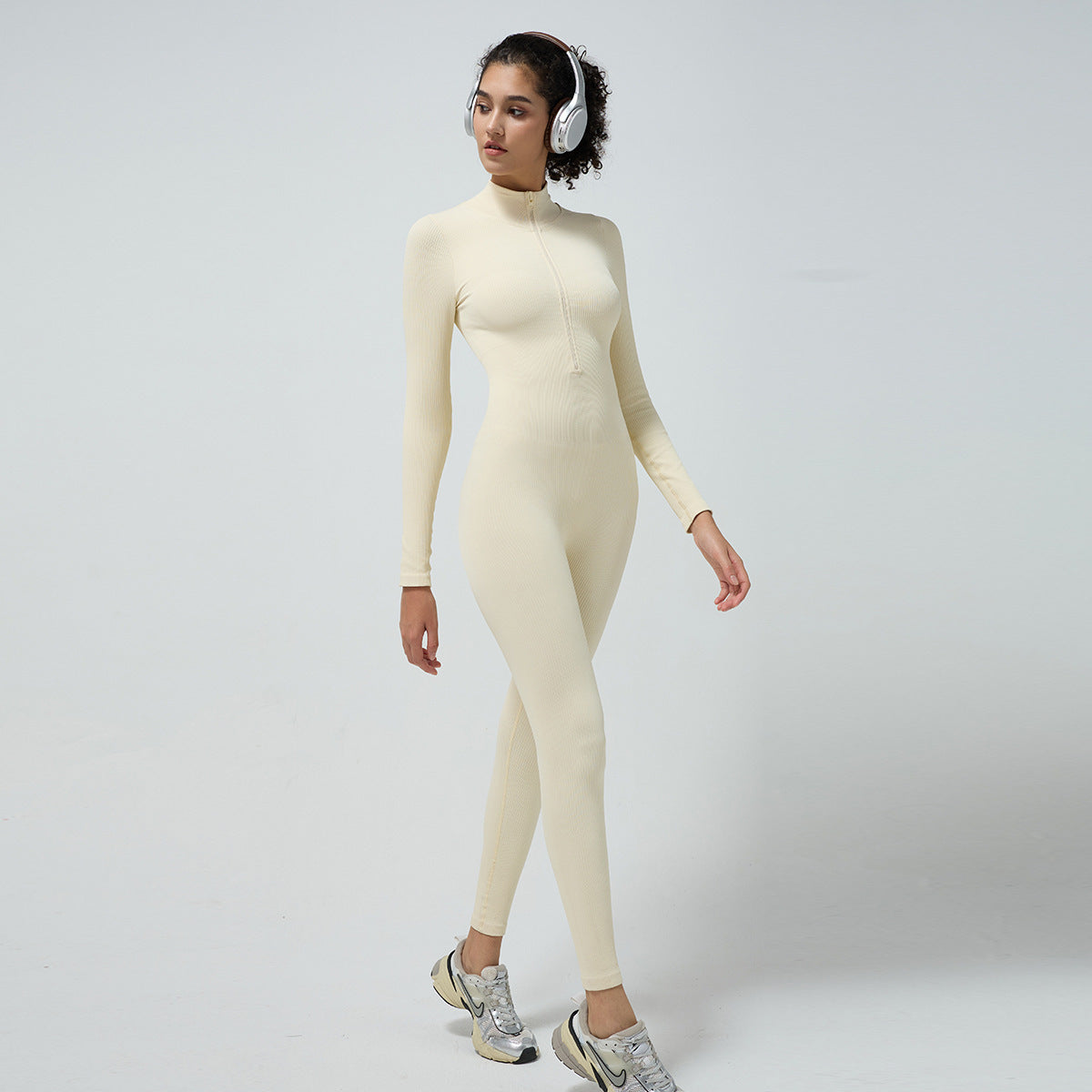 Fall Winter High Strength Ribbed Yoga Jumpsuit for Women No Padding Slimming Fit for Intense Training Sessions