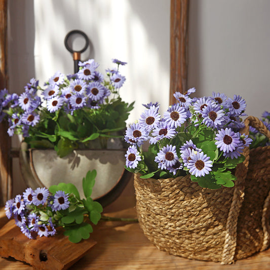 Delicate 15-Piece Faux Daisy Flower Bouquet - Perfect for Home Decor, Dining Tables, and Photography Props | Fresh Country-Style Chic with Charming Chrysanthemums