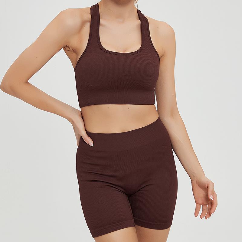 High Waisted Peach Butt Yoga Set for Women Crop Top and Running Shorts Combo for Outdoor Fitness and Workout Sessions