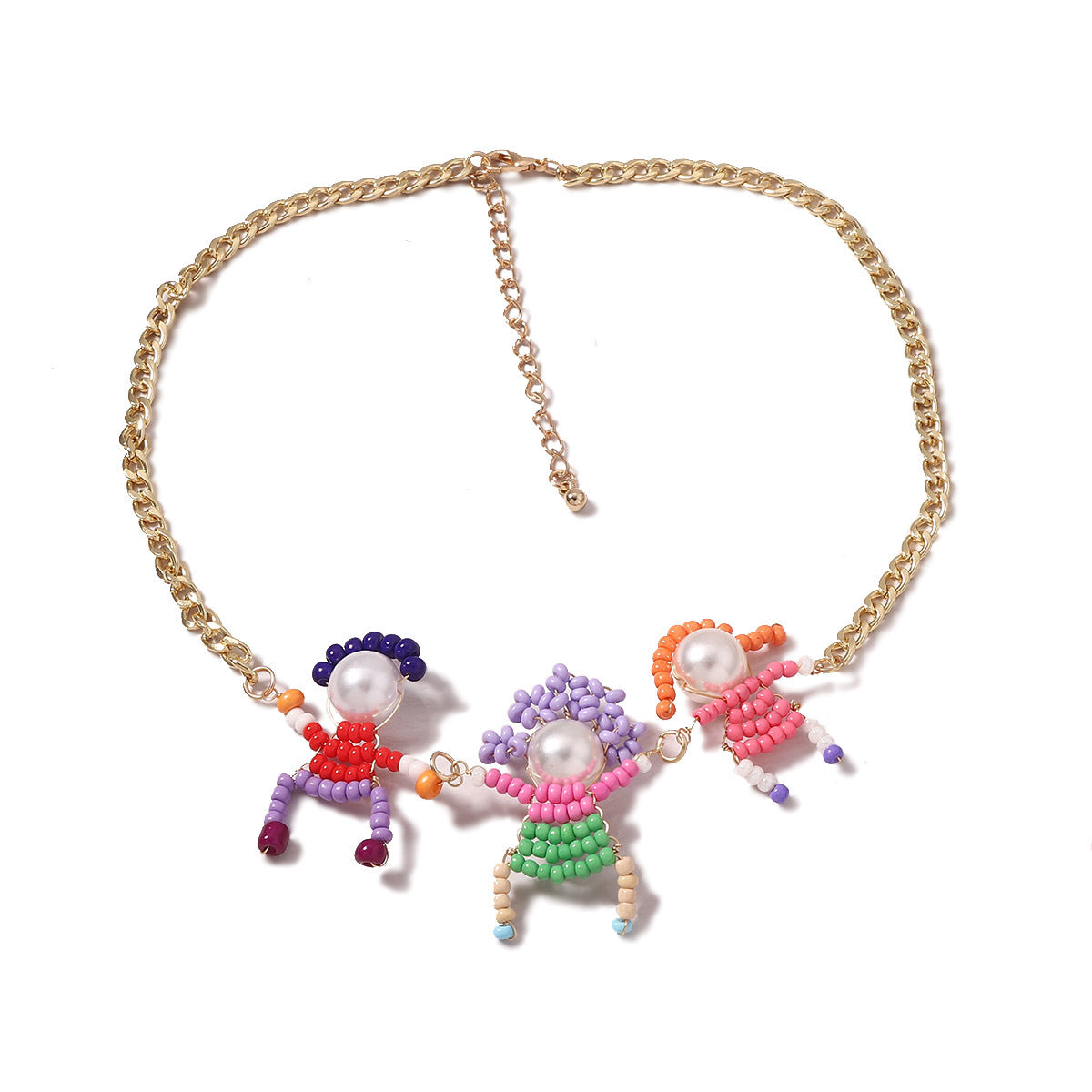 Creative DIY Handmade Colorful Bead Cartoon 3D Character Necklace & Bracelet – Fresh, Cute, Unique Gift for Kids and Adults