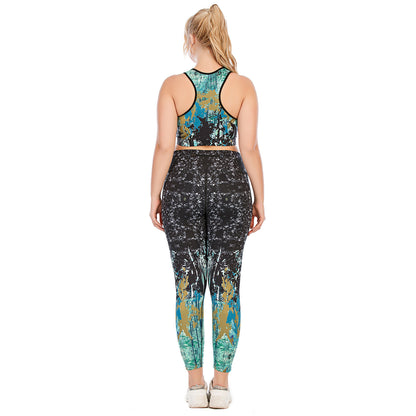 Plus Size Fitness Outfit Set Yoga Tops High Waisted Leggings and Supportive Sports Bras for Maximum Comfort and Performance Aussie Strength Model 12073 12074