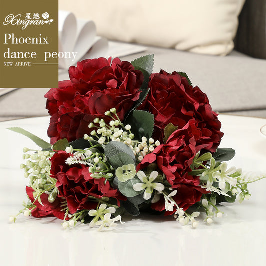 Stunning Faux Peony Flower Arrangement - Beautiful Floral Décor for Spring Home Styling & Wedding Decorations