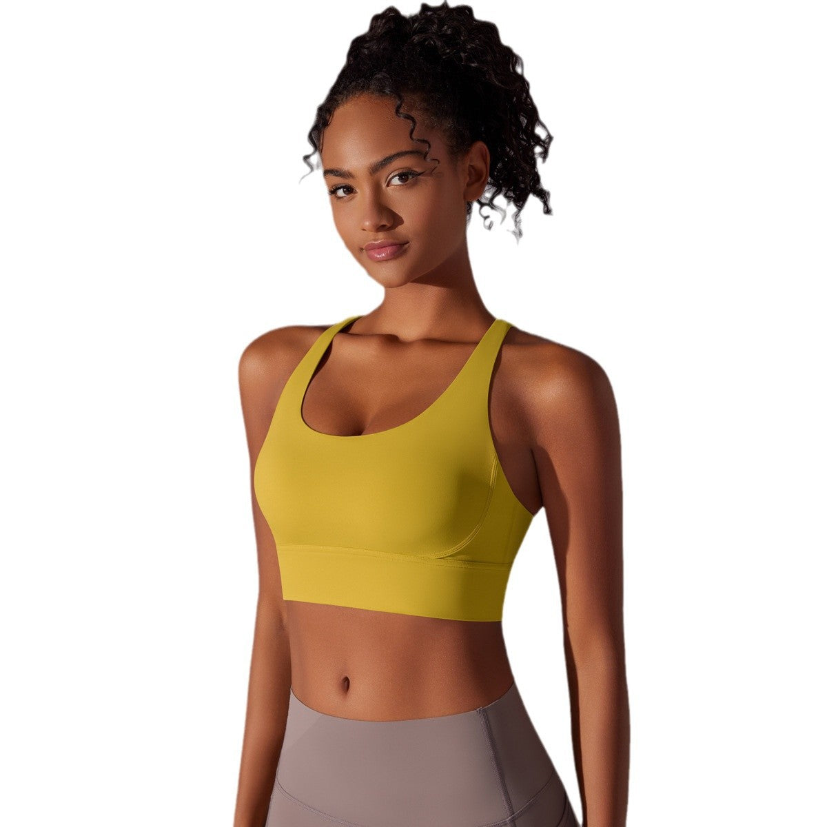 Seamless Sports Bra with Padded Cups Women's Yoga and Running Sleeveless Top for Comfort and Support