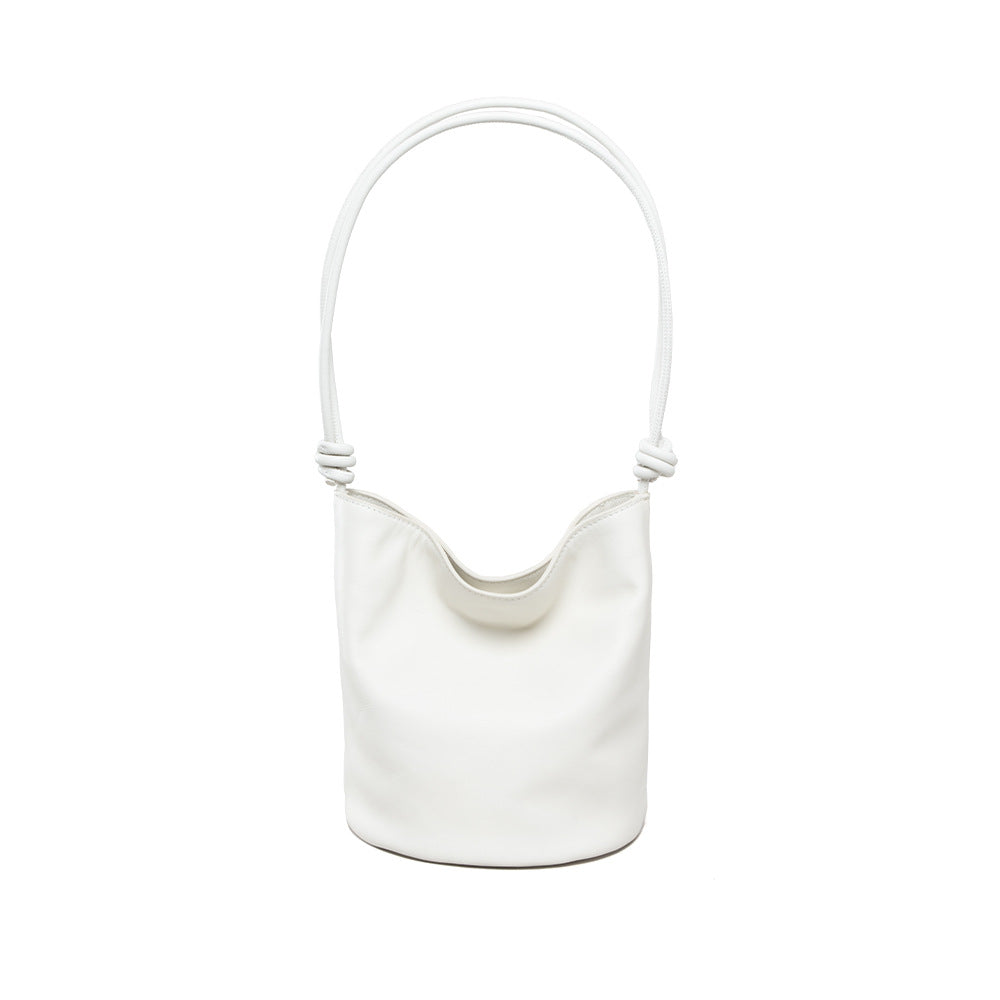 Spring One Shoulder Bag for Women Grain Leather Crossbody Bucket Bag