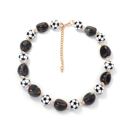 Unique and Stylish Irregular Geometric Ceramic Bead Necklace for Women – Perfectly Versatile for Any Outfit!