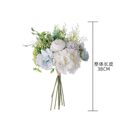 Realistic Hydrangea Bouquet Artificial Flower Plant Arrangement - Perfect for Wedding Decor, Home Styling, and Special Events | Stunning INS-Style Faux Roses MW66781