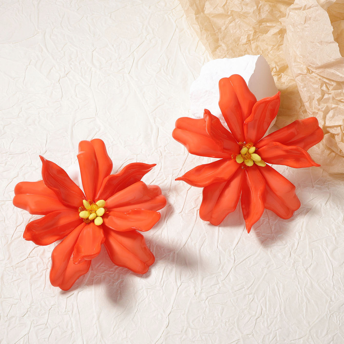 Bohemian-Inspired Statement Floral Earrings - Bold, Colorful, and Versatile Vacation Accessories for Women