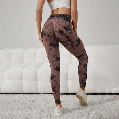 High Waisted Seamless Tie Dye Yoga Leggings for Women Sculpting Tummy Control and for Fitness and Fashion