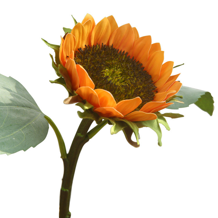 Realistic Sunflower Decoration - Faux Silk Sunflower Table Centerpiece - Short Stem Artificial Flowers for Home Decor and Dining Table Accents