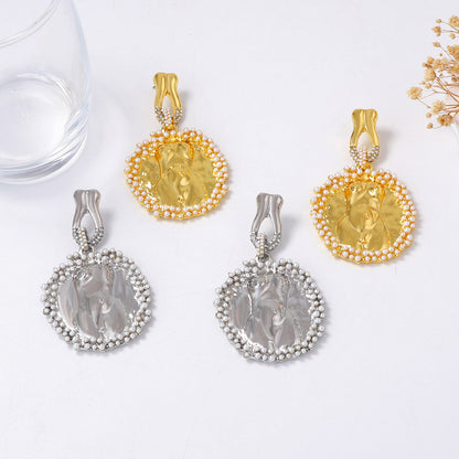 Exaggerated Vintage-Inspired Unique Artistic Exquisite Heavy-Duty Alloy Sculptural 3D Human Figure Earrings for Distinctive Fashion Statements