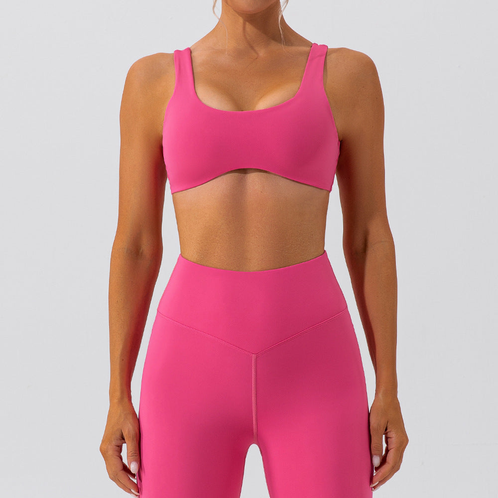 High Waisted Butt Lifting Yoga Set for Women Quick Dry Running and Fitness Apparel with Back Design