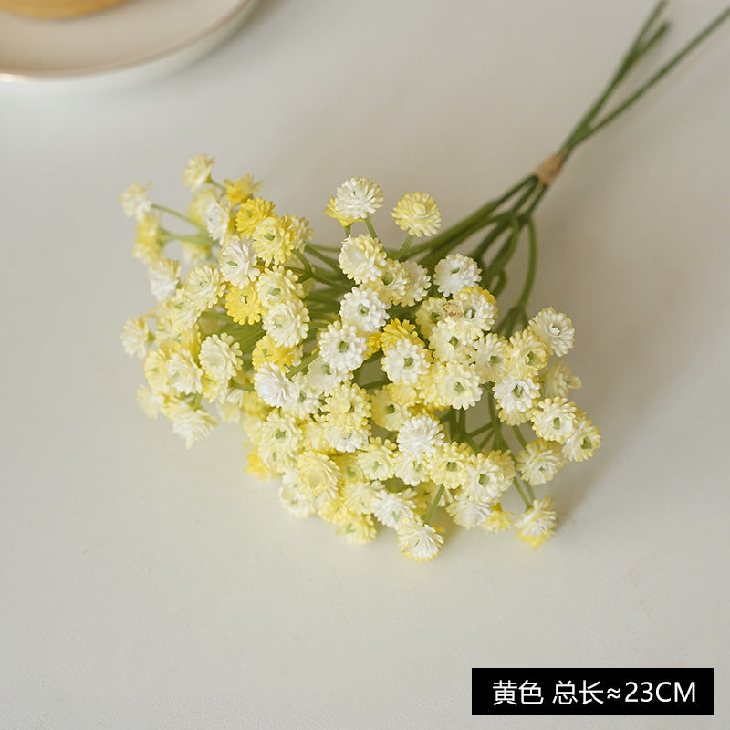 Realistic Baby's Breath Flower Bouquet for Weddings - Soft Touch Miniature Decoration with Fresh Aesthetic