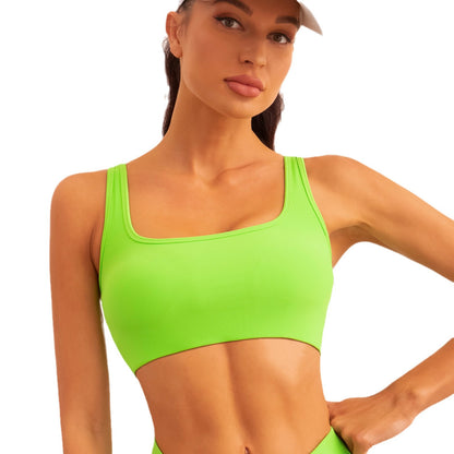 Seamless Strappy Sports Bra with Ribbed Design Supportive Fitness Bra for Enhanced Lift and Back Coverage