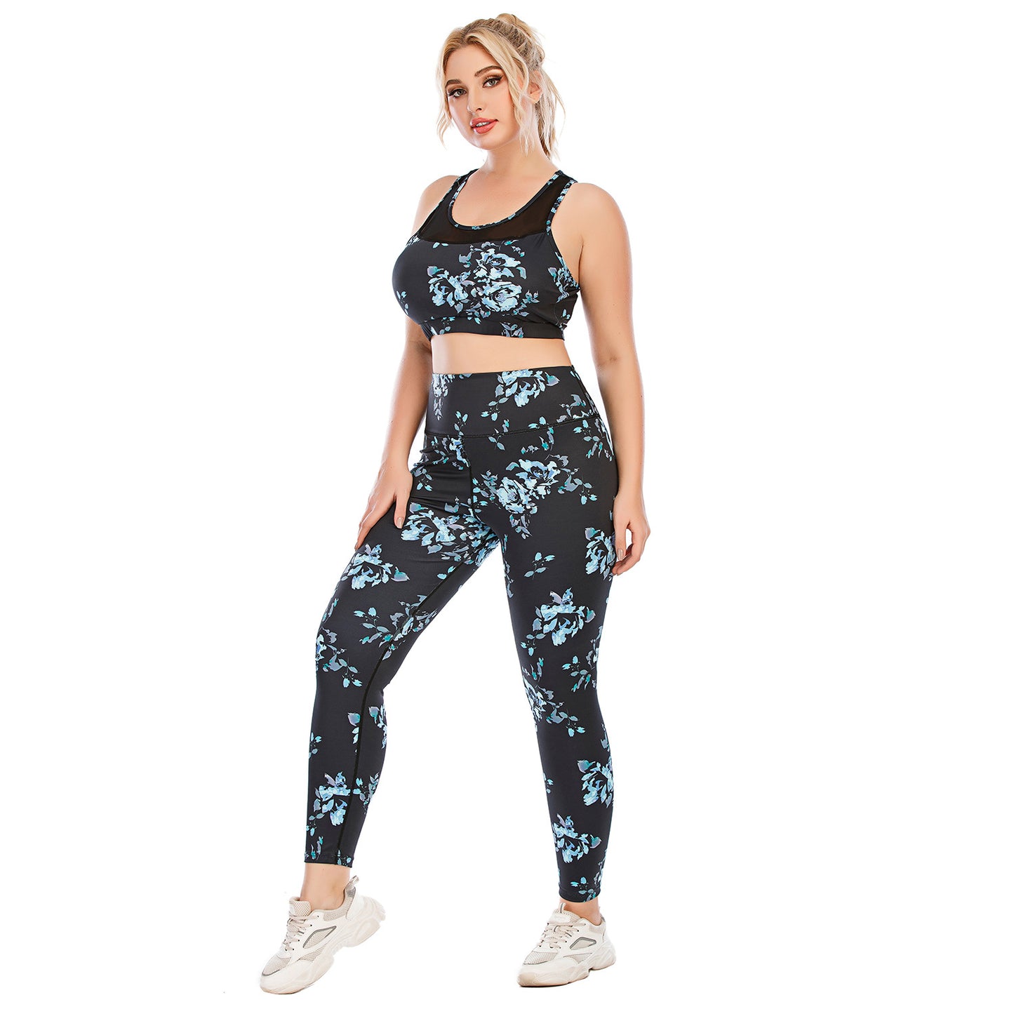 Plus Size Fitness Apparel Set and Comfortable Yoga Wear with Fitted Barbie Pants and Supportive Sports Bra Models 12067 12068 for Performance