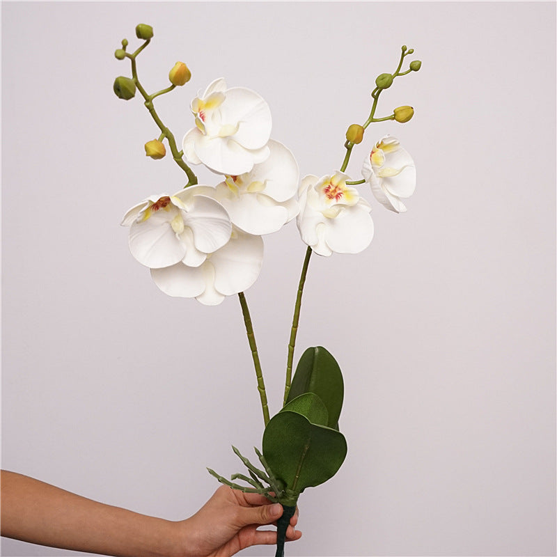 Stunning Faux Cherry Blossom Lip Orchid Arrangement with Greenery – Elegant Floral Decor for Living Room or Dining Table, Perfect Home Accent Piece