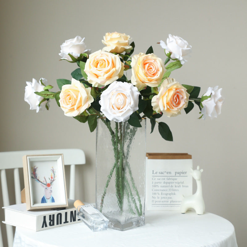 Realistic Single Large Rose Faux Flower - Perfect for Weddings, Home Decor, and Stylish Arrangements