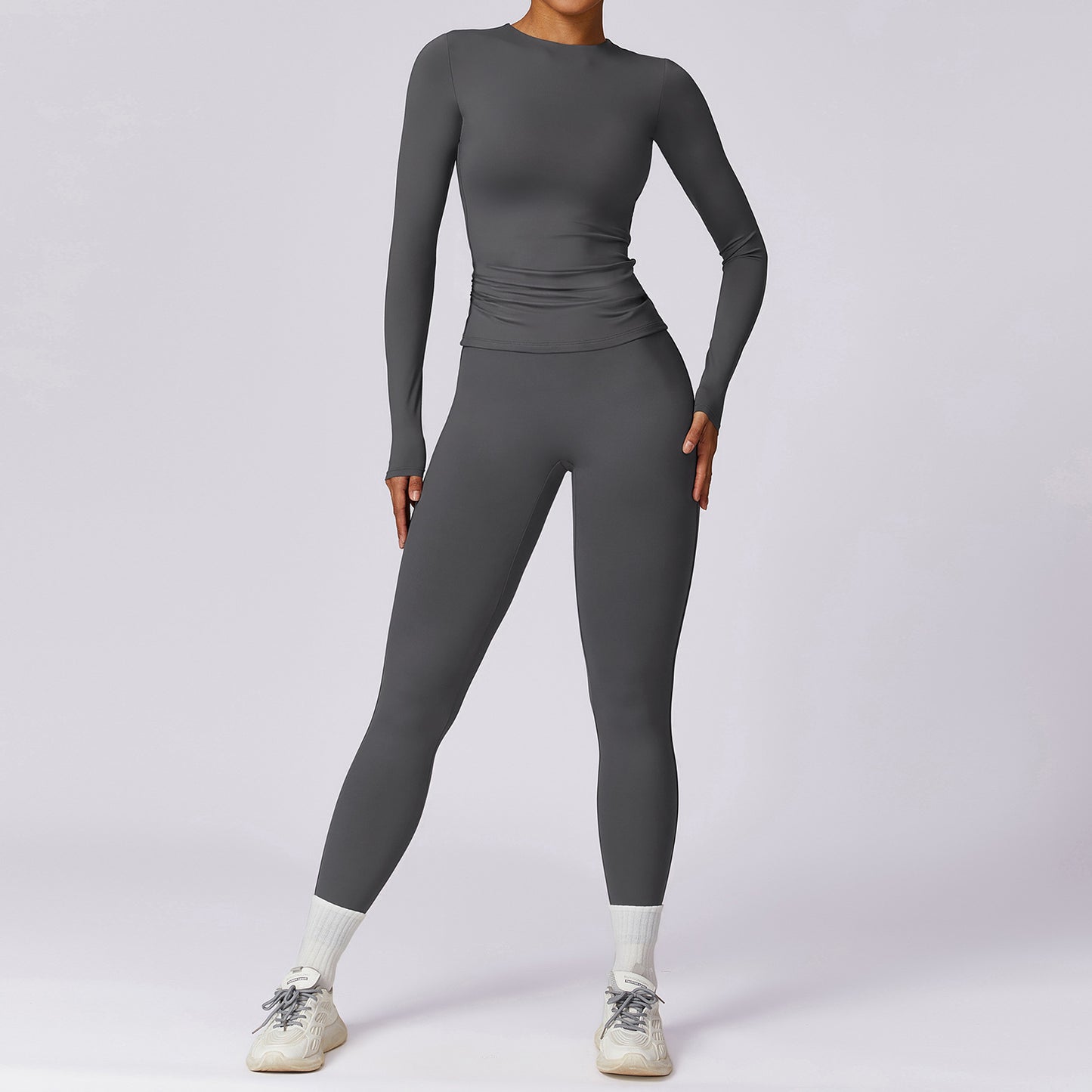 Quick Dry Women's Yoga Set and Comfortable Athletic Wear for Running Fitness and Everyday Casual Look Model 8575