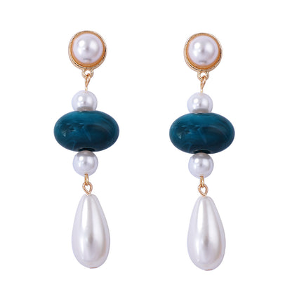 Elegant French Vintage Pearl Tassel Earrings for Women - Exquisite Luxury Statement Jewelry with Unique and Bold Design
