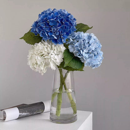 High-Quality Blue Faux Hydrangea Silk Flower Arrangement - Realistic Bionic Decor for Living Room, Perfect for Dried Floral Displays and Lasting Elegance