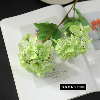 Realistic Touch Faux Hydrangea Flower Arrangement with Dual Heads - Perfect for Refreshing Table Decor, Wedding Events, and Home Styling