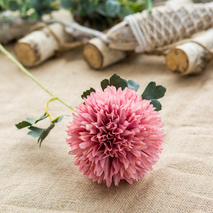 Realistic Faux Dandelion Hydrangea Single Stem Silk Flower Arrangement for Dining Table Decor – Beautiful Artificial Bouquet Perfect for Living Room Decoration