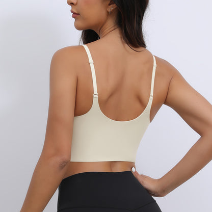 Seamless Backless Yoga Top Sports Bra for Women Breathable Shockproof and for Running Fitness Workouts