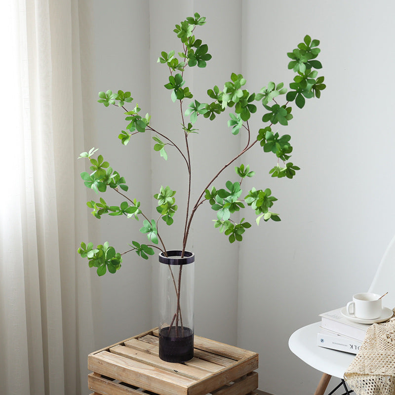 Japanese-Style Hanging Bell Made of Dracaena Wood with Realistic Leaves - Perfect Faux Floral Arrangement for Home Decor, Photo Props, and Scandinavian-Inspired Ambiance