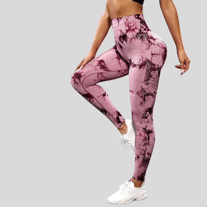 18 Color Options Plus Size High Waist Seamless Tie Dye Yoga Leggings for a Peachy Lift