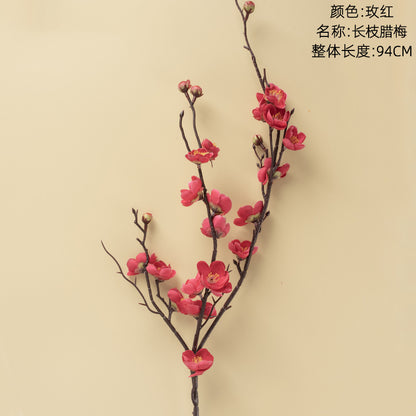 Lifelike Wax Plum Blossoms and Japanese Cherry Blossom Decor – Stunning Floral Arrangement for Wedding, Home, and Photography Backdrop – MW36860