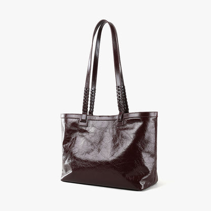 Elegant Genuine Leather Women's Handbag Commuter Tote Versatile Crossbody Purse with Feel for the Modern Professional