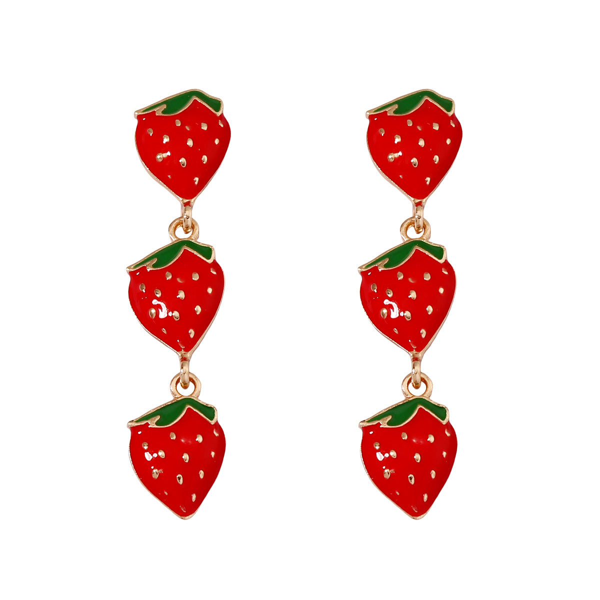 Chic Strawberry-Inspired Drip Oil Earrings - Unique, Luxurious, and Versatile Accessories for Women