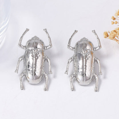 Chic Vintage-Inspired Statement Alloy Beetle Insect Earrings for Women - Unique, Trendy, and Perfect for Casual Outfits