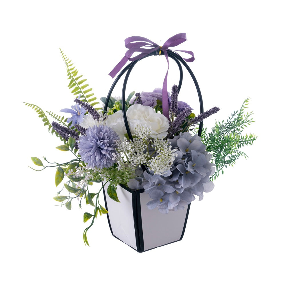 Serene Night Thoughts Floral Arrangement Set - Realistic Home Décor for Weddings, Handheld Bouquets, and Wall Decorations - CF01463