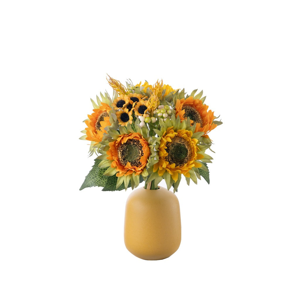 Artificial Sunflower Bouquet for Weddings - Realistic Faux Floral Arrangement for Home Decor | GF13396