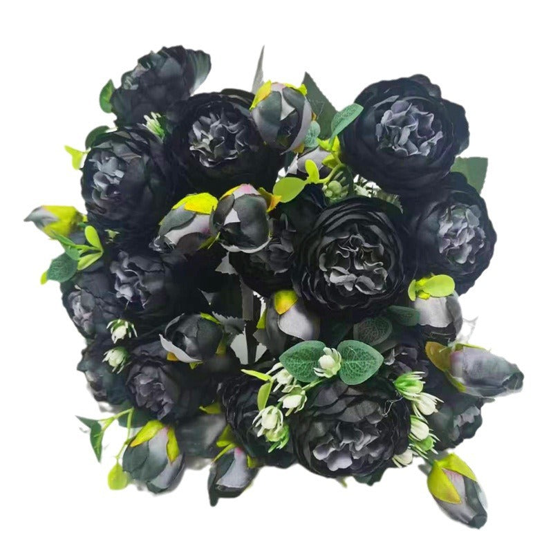 Realistic Black Peony Flowers - Perfect for Halloween Floral Arrangements and Festive Decor, Eternal Roses for Spooktacular Celebrations