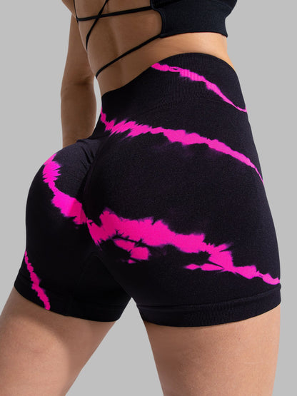 Comfortable High Waisted Tie Dye Yoga Shorts for Women for Running Sports and Fitness Workouts