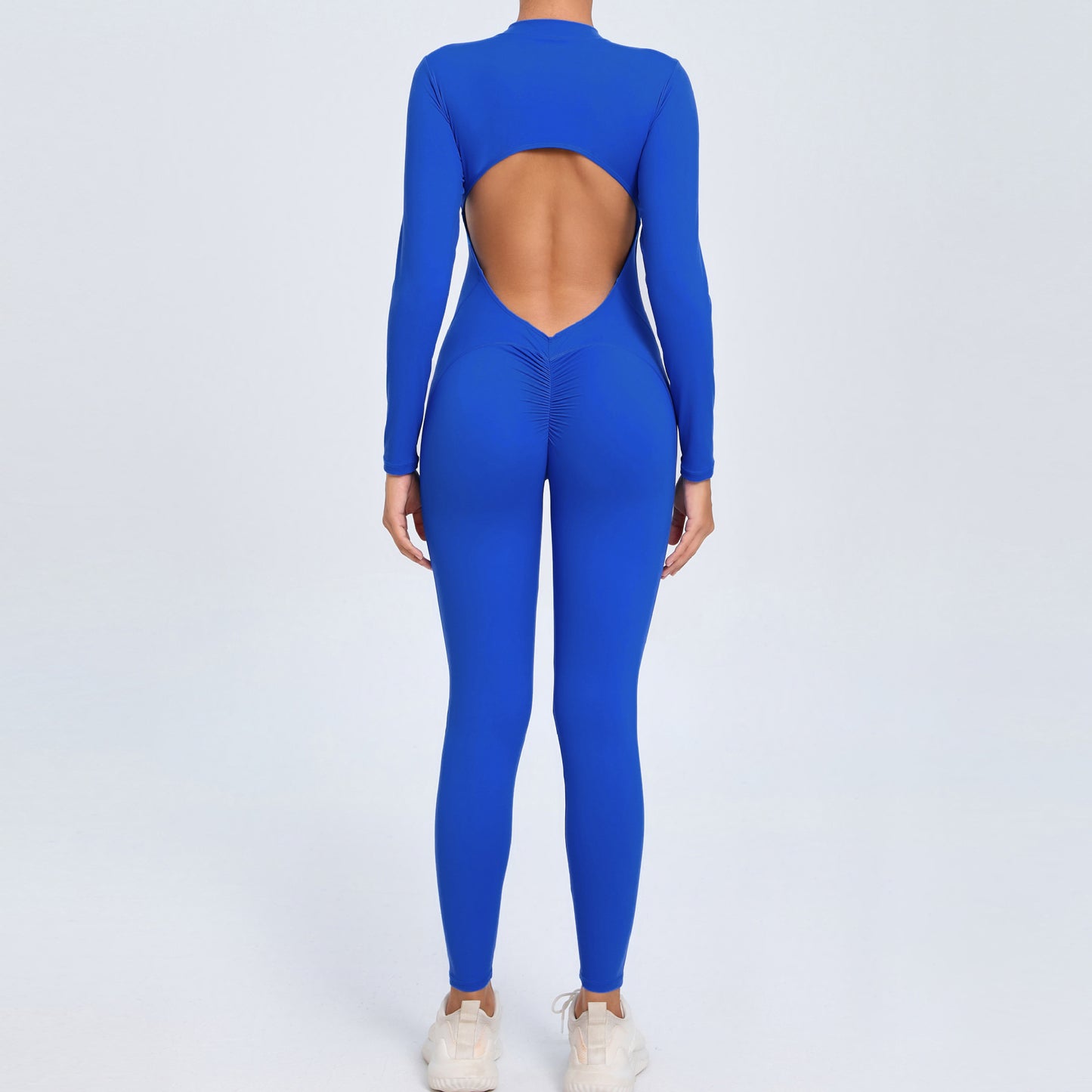 Zip Up Long Sleeve Yoga Jumpsuit for Women and Functional Fitness Bodysuit with Leggings for Gym Workouts