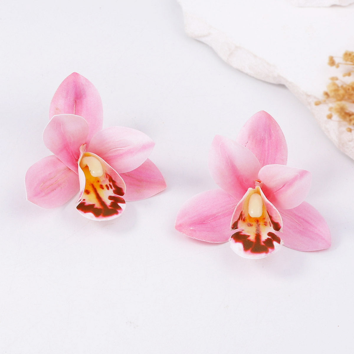 Exaggerated Personality Artificial Fabric Orchid Flower Multi-Layer Earrings for Women - Perfect for Everyday Commuting and Vacation Wear