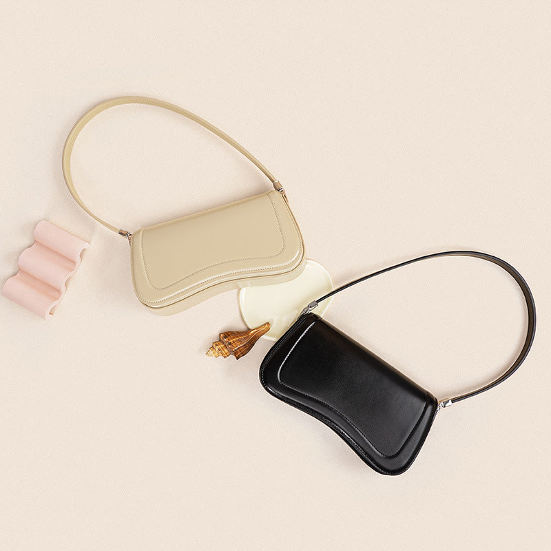 Minimalist Women s Genuine Leather Shoulder Bag Chic French Inspired Pudding Purse for Effortless Style and Everyday Elegance