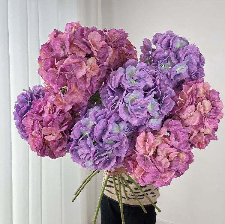 Luxurious Faux Hydrangea Lollipop Wedding Décor - Soft Touch, Moisture-Resistant Artificial Flowers for Elegant Event Styling