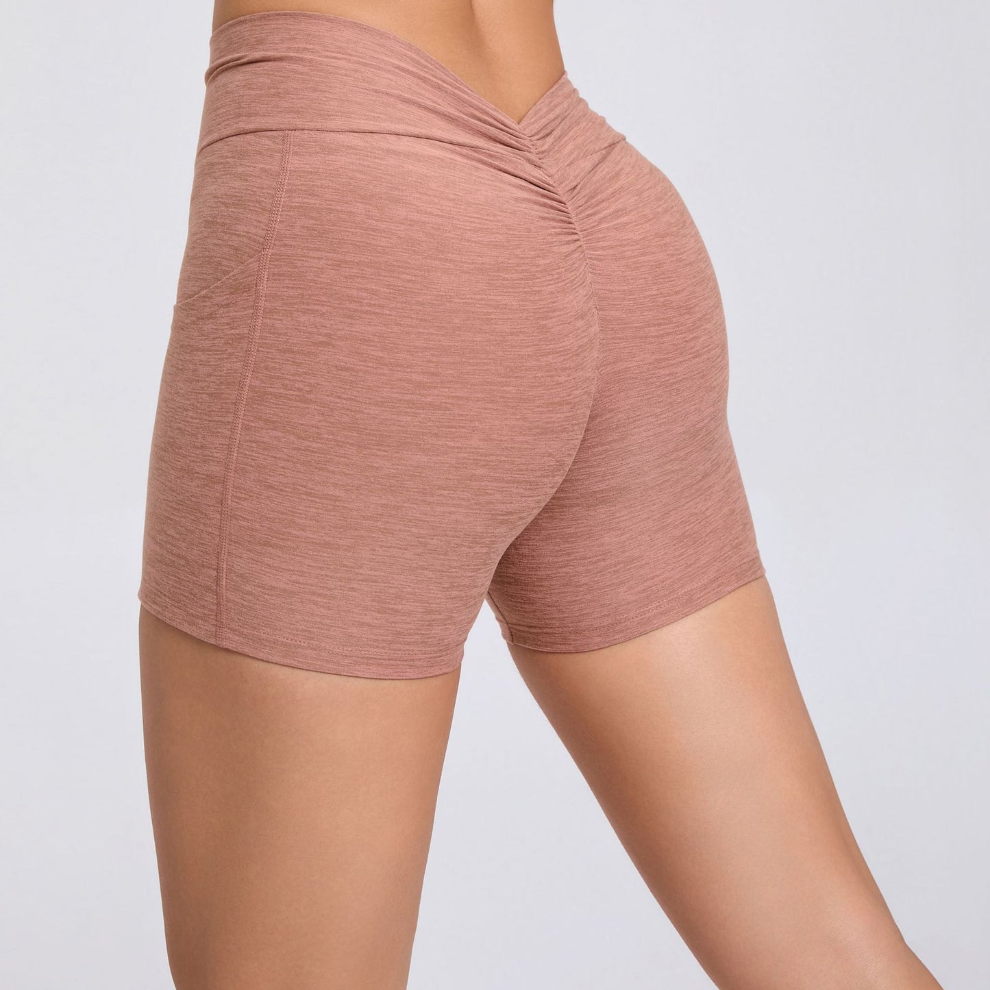 High Waisted Peach Lift Yoga Shorts with Stretch for Running Gym Workouts Fitness Functional With Side Pockets