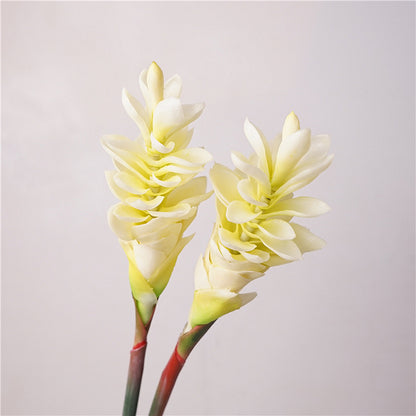 Soft Touch Ginger Blossom Single Stem Faux Flower for Home Decor - Perfect for Weddings, Event Styling, Photography Props, and Lasting Beauty